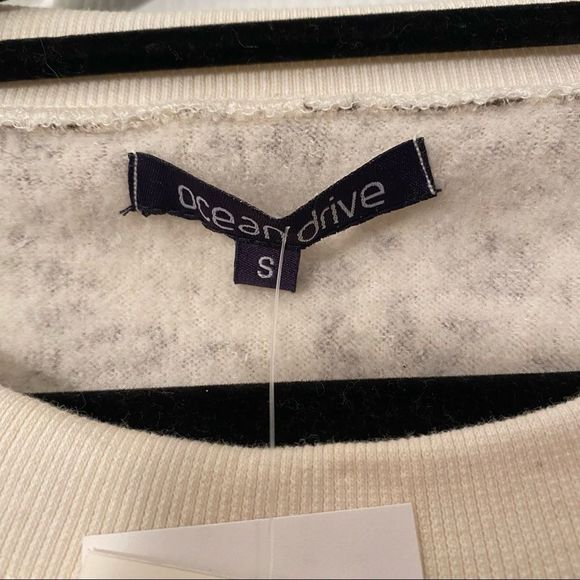 NWT ocean drive small animal printed spotted cream pullover sweater cotton blend - Picture 4 of 8